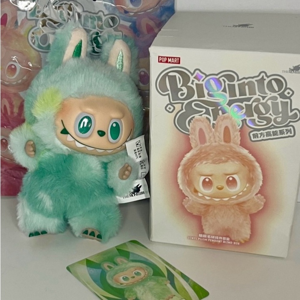 PopMart Big Into Energy Serenity Labubu -Green Monster Plush Toy